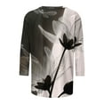 thumbnail image 5 of Women's Summer Clothes Spring Elegant Shirts Tie Dye Ombre Fashion 2024 3/4 Sleeve Tunic Tops for Lady Loose Fit Flowy Vintage Y2K Tops Dressy Casual Round Neck Blouse Multicolor T Shirts XXL, 5 of 5