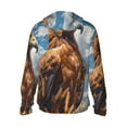 thumbnail image 3 of Uemuo Blue Sky White Cloud Eagle Pattern Women's Full Zip UPF 50+ Sun Protection Hoodie Jacket Long Sleeve Sun Shirt Hiking Outdoor Performance with Pockets-X-Large, 3 of 9