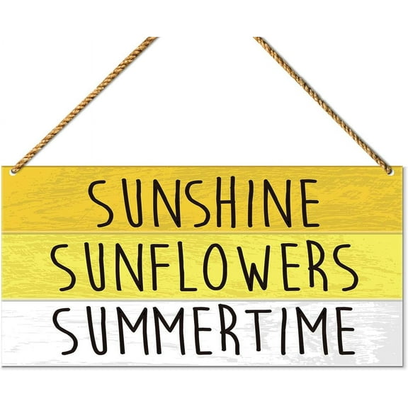 Novelty Hello Summer Sign Sunshine Sunflowers Summertime, Summe Kitchen Dining Room Wall Art Summer Decoration for Home Office Bedroom Outdoor 8x12 Inch