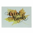 thumbnail image 1 of Saying Cutting Board, Watercolor Autumn Maple Leaf with Hand Lettering Give Thanks Message, Decorative Tempered Glass Cutting and Serving Board, in 3 Sizes, by Ambesonne, 1 of 2
