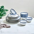 thumbnail image 2 of Sango Siterra Santorini 16-Piece Blue Round Dinnerware Set, Stoneware, 2 of 7