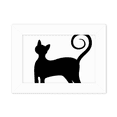 thumbnail image 1 of Black Cat Mewing Elegant Animal Outline Photo Mount Frame Picture Art Painting Desktop 5x7 inch, 1 of 3