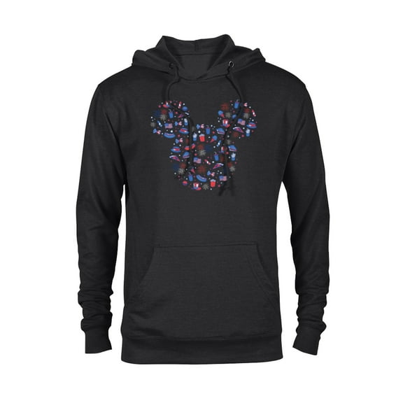 Disney Mickey Mouse Head Icon Americana 4th of July Treats- Pullover Hoodie for Adults - Customized-Black