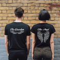 thumbnail image 2 of Lotusprinthandmade Guardian Angel Angel Wings Couple Black Classic Unisex T-Shirt 100% Cotton S-5XL (S), 2 of 4