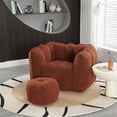 thumbnail image 3 of Tabaray Bean Bag Chairs with Ottoman, Bean Bag Couch for Adults, Bean Bag Sofa with High Resilient Foam, Modern Lazy Sofa Chair with Armrests for Living Room, Bedroom, Gaming Room, Apartment Brown, 3 of 14