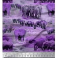 thumbnail image 1 of Soimoi Poly Georgette Fabric tree & elephant Animal Decor Fabric Printed Yard 42 Inch Wide, 1 of 1