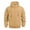 Khaki, variant on ZHOUCHANKIDS Autumn and Winter Men's Solid Color Zipper Sweatshirt Padded Hoodie Black X-Large