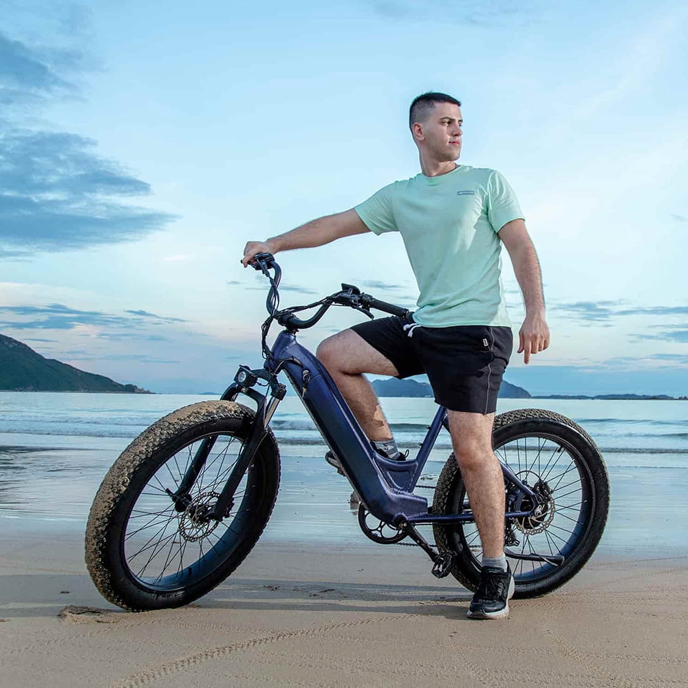26" Fat Tire Electric Bike for Adults, 750W Step-Through Ebike, 48V 15Ah Removable Battery, 28MPH Class 3 E-Bike with 180mm Hydraulic Disc Brakes, Shimano 7-Speed, TFT Color Display, All-Terrain