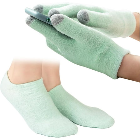 Touch Screen Moisturizing Gloves and Socks, Spa Moisturizing Therapy Sock ＆ Glove, Soften Repairing Dry Cracked, Hands Feet Skin Care, Effective in Repair Dry and Chapped Hands and Feet Skin Care 1Pcs