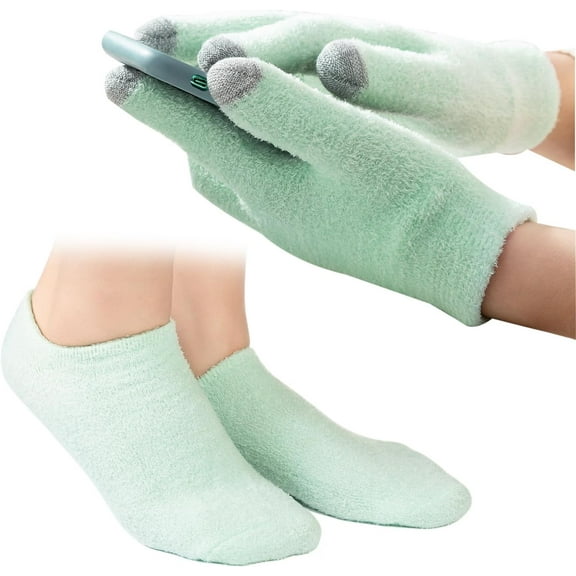 Touch Screen Moisturizing Gloves and Socks, Spa Moisturizing Therapy Sock ＆ Glove, Soften Repairing Dry Cracked, Hands Feet Skin Care, Effective in Repair Dry and Chapped Hands and Feet Skin Care 1Pcs