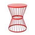 thumbnail image 2 of 16" Red Iron Side Table, With Elegant Design & Shape Modern Table In Iron, Fashionable, 2 of 5