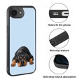 thumbnail image 2 of WIRESTER Shockproof Soft Rubber Cover Case for Apple iPhone 16e 6.1" 2025, Rottweiler Dog Lying Down Looking Up On Light Blue Background, 2 of 5