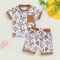 thumbnail image 2 of Okbabeha Toddler Baby Boy Girl Baseball Outfit Baseball Tee Shirt Top+Baseball Shorts Set Baby Summer Sportswear Tracksuit, 2 of 7