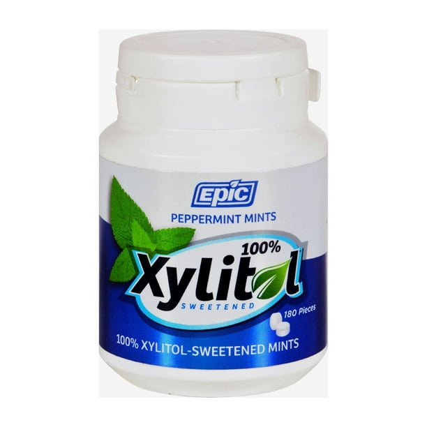 Epic Dental Xylitol Mints Peppermint Xylitol Bottle 180 ct