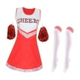 thumbnail image 2 of Uniforme de porrista para niñas, vestido de disfraz de animadora, traje de porrista para niños, para fiesta, actuación escénica, accesorio para animar, 2 of 8