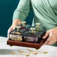 thumbnail image 6 of Axioma Divided Dried Fruit Tray Cookies Jar with Rack Appetizer Dish Platter for Dining 4 Grids, 6 of 9