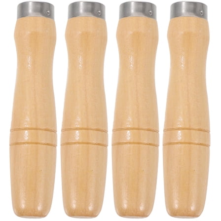 Beaupretty 4Pcs Wooden Cutter Handle Ergonomic File Grip for Home Use Durable and Sturdy