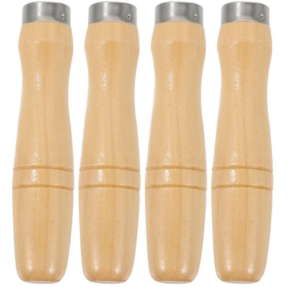 Beaupretty 4Pcs Wooden Cutter Handle Ergonomic File Grip for Home Use Durable and Sturdy
