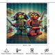 thumbnail image 2 of Juego de 4 cortinas de ducha Ninjago con alfombrillas antideslizantes, tapa de inodoro y alfombrilla de baño, cortina de ducha impermeable con decoración de dibujos animados para baño con 12 ganchos,, 2 of 8