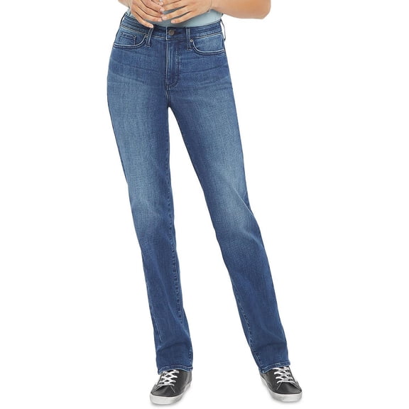 NYDJ Womens Denim Mid-Rise Straight Leg Jeans