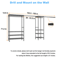 thumbnail image 5 of Ulif E11 Heavy-Duty Garment Rack, Metal Freestanding Clothes Rack and Closet Storage Organizer System with 8 Shelves and 4 Hanger Rods, (73.2-97.6)" W x 14.5" D x 71.2" H, Load 1034 LBS, Black, 5 of 8