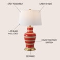thumbnail image 3 of JONATHAN Y Julian 29" Traditional Classic Ceramic Urn LED Table Lamp, Red/Beige, JYL4026K, 3 of 7