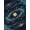 Navy Blue Multi, Pattern 2, variant on ODIKA System Universe Map With Planet And Star Cluster Motif Galaxy Flowing for Bedroom, Nursery, RV, Pet Friendly & Kids Safe Bedside