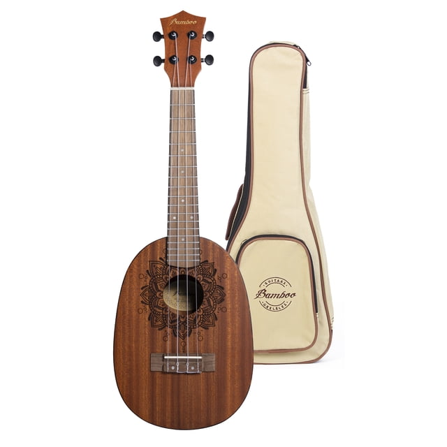 Ukelele Concierto Bamboo Diseño Prana Con Funda Acolchada Bamboo Ukelele Concierto Prana