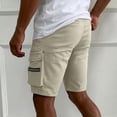thumbnail image 6 of Cargo Shorts for Men Summer Casual Elastic Waist Straight Leg Knee Length Utility Work Shorts with Pockets, 6 of 6