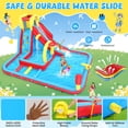 thumbnail image 4 of Adnoom 12-in-1 Bounce House with 480W Blower, Inflatable Water Slide for Big Kids, Jumping Castle with Dual Pools, Water Cannon, Basketball Hoop & Obstacle Crossing, Water Park for Backyard, 4 of 9