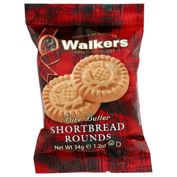 Walkers Shortbread Rounds, Pure Butter Cookies, 34 Gr