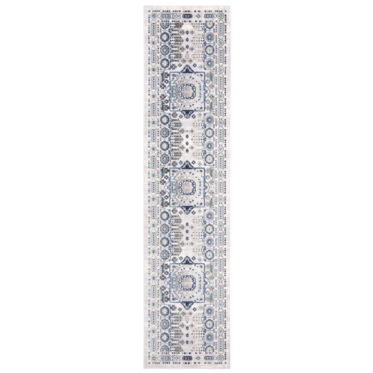 SAFAVIEH Aria Kristal Floral Bordered Area Rug, Grey/Cream, 4' x 6'