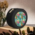 thumbnail image 6 of Yiaed Pineapple Print Travel Jewelry Case Bridesmaid Gift Boxes Jewelry Travel Organizer Small Round Jewelry Box Mini Storage-Black, 6 of 7