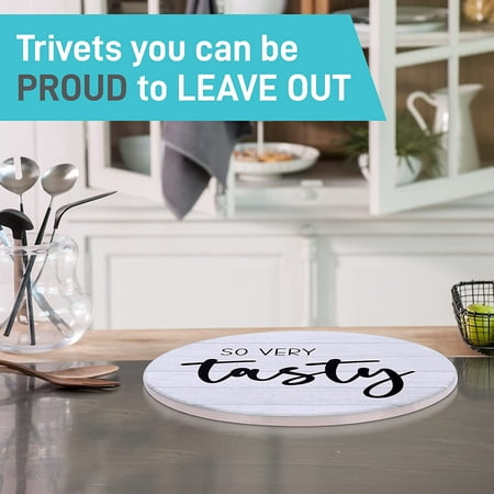 Stylish Trivets For Hot Dishes - Set Of 2 - Ceramic Hot Pads For Kitchen Counter - Heat Resistant Mat - Trivets For Kitchen Counter - Farmhouse Style ...