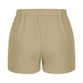 thumbnail image 4 of gbyLJF Womens Bermuda Shorts Comfy Cotton Linen Shorts Summer Casual Shorts Baggy Wide Leg Shorts with Pockets Khaki XL, 4 of 7