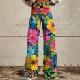 thumbnail image 2 of TRUBKH boho pants for women High Waist Wide Leg Pants Floral Solid Long Palazzo Pants High Waist Floral Patterned Pants Fit Colorful Trouser Jeans trousers pants for women womens hiking pants Red S, 2 of 4