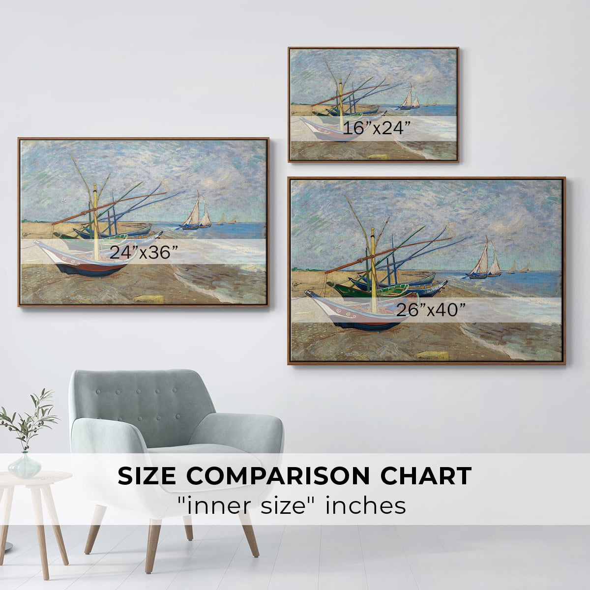 Vintage Landscape-CXLVIII By Wexford Home Framed in Walnut Wood Gallery Wrapped Canvas 17 in. x 25 in.