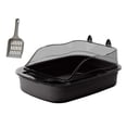 thumbnail image 3 of Yinanstore Large Cat Litter Box Kitten Litter Box Cat Sand Basin Cartoon Shape Large Bed Pan Cat Sandbox Durable High Sides Cat Litter Box black, 3 of 8