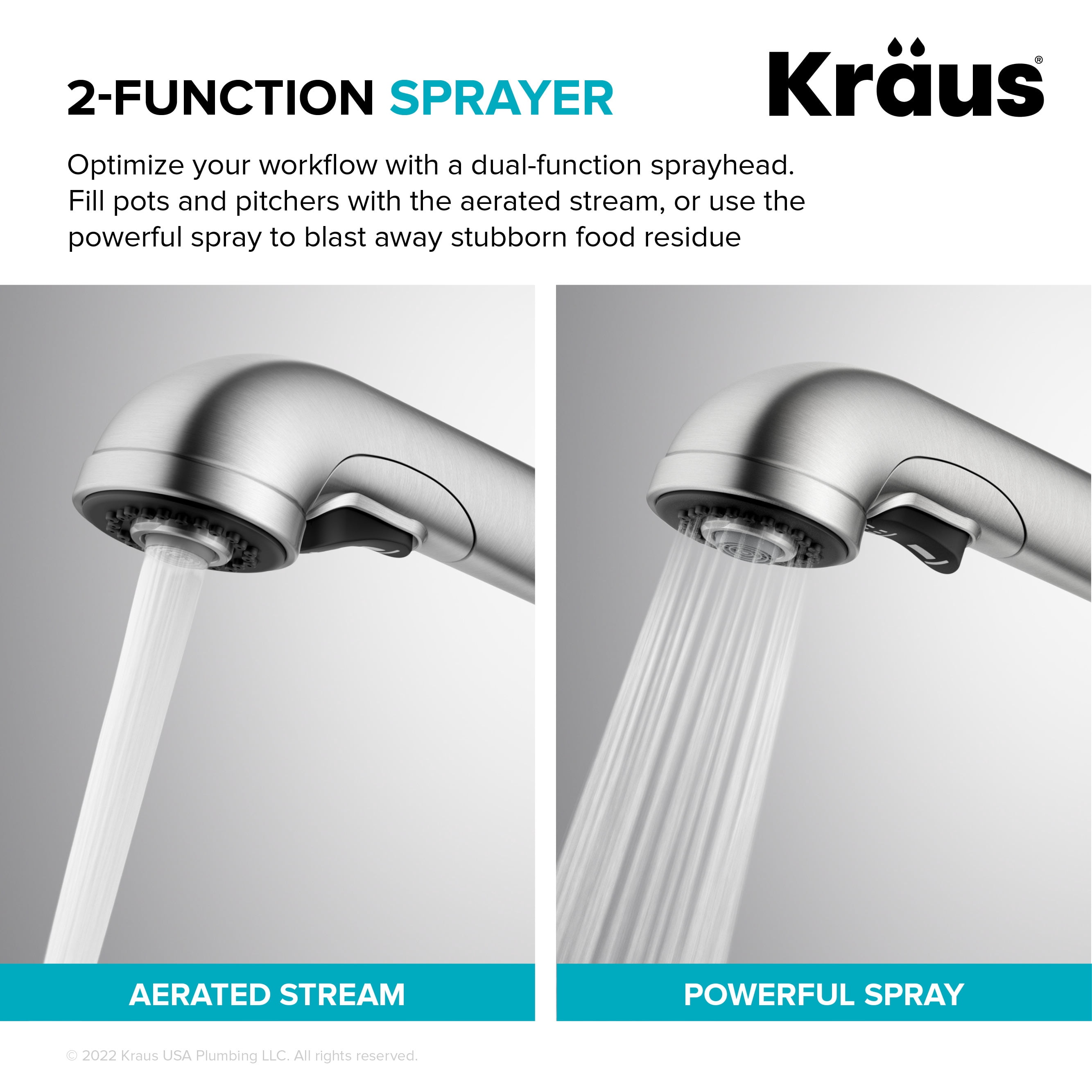 KRAUS Allyn Pull-Out Single Handle Kitchen Faucet in Chrome