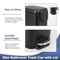 thumbnail image 5 of Dkelincs 1.3 Gallon (5 L) Step Trash Can with Lid Bathroom Garage Can Small Trash Bin Stainless Steel for Small Spaces(2, Black), 5 of 8