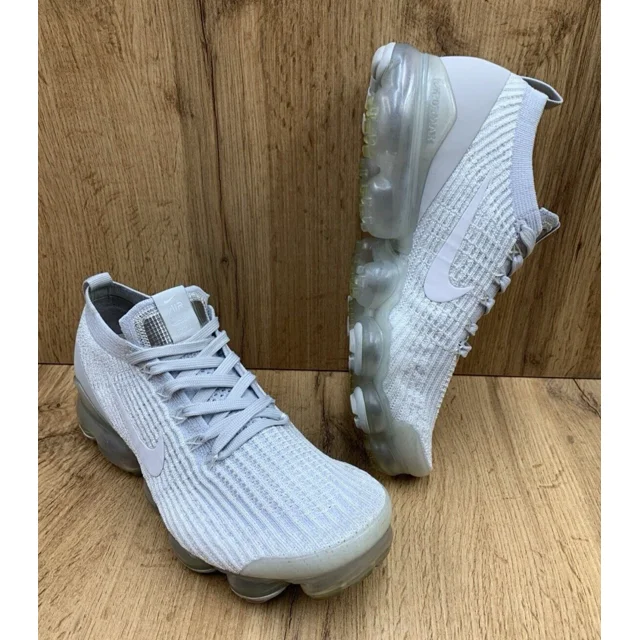 Ni - ke Ni - ke Air VaporMax Flyknit Shoes Mens Size 8 Pure Platinum White AJ6900-102