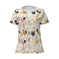thumbnail image 3 of Naloa Cartoon Chickens Print T-Shirts Short Sleeve V Neck Tees for Women Fashion Tops Trendy Lightweight Soft Casual Summer Outfits Clothes, 3 of 5