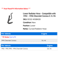 thumbnail image 2 of Lower Radiator Hose - Compatible with 1992 - 1996 Chevy Corsica 3.1L V6 1993 1994 1995, 2 of 2
