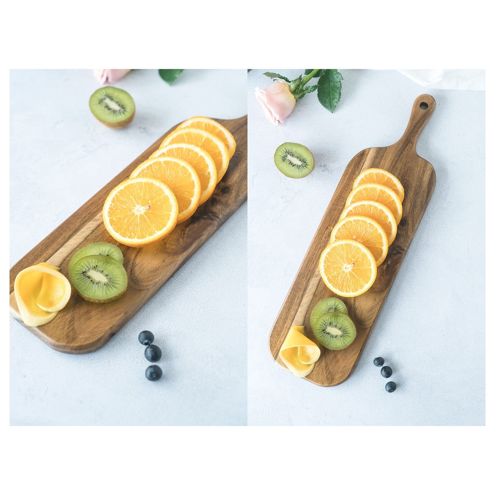XKHZJL Acacia Wood Cutting Board with Handle Wooden Paddle Board Charcuterie Board Kitchen Chopping Board for Bread, Meat, Fruits, Vegetables, Cheese Serving Board, Serving Platter