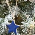 thumbnail image 5 of AuldHome Design Farmhouse Star Ornaments (Blue, 12-Pack); Wood w/ Navy Blue Enamel 2-Inch Mini Star Christmas Decorations, Retro Vintage Enamelware Style, 5 of 9
