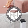 thumbnail image 4 of Tcbosik 13" Upholstered Velvet Ottoman with Storage Shelf, 300 lbs Capacity Shoe Changing Stool with White Metal Legs for Bedroom, Entryway, Living Room, Dusty Pink, 4 of 6
