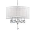 thumbnail image 1 of Benzara BM240875 Hanging Crystal Accent Dual Fabric Shade Ceiling Lamp, Clear, 1 of 5