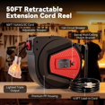 thumbnail image 3 of Carrete de Cable Extensible Homdox Retráctil 15 m con Circuito 13A, 3 of 8