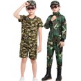 thumbnail image 3 of WOYY Big Boys Outfits Camo Short Sleeve T-Shirt Shorts Set for Children, Sizes 11-12Y, 3 of 7