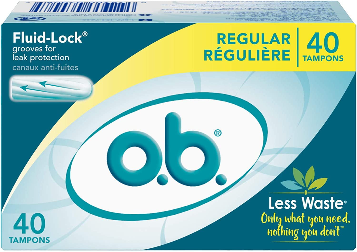 O.b. Applicator Free Digital Tampons (Regular), 40 Count - Walmart.com